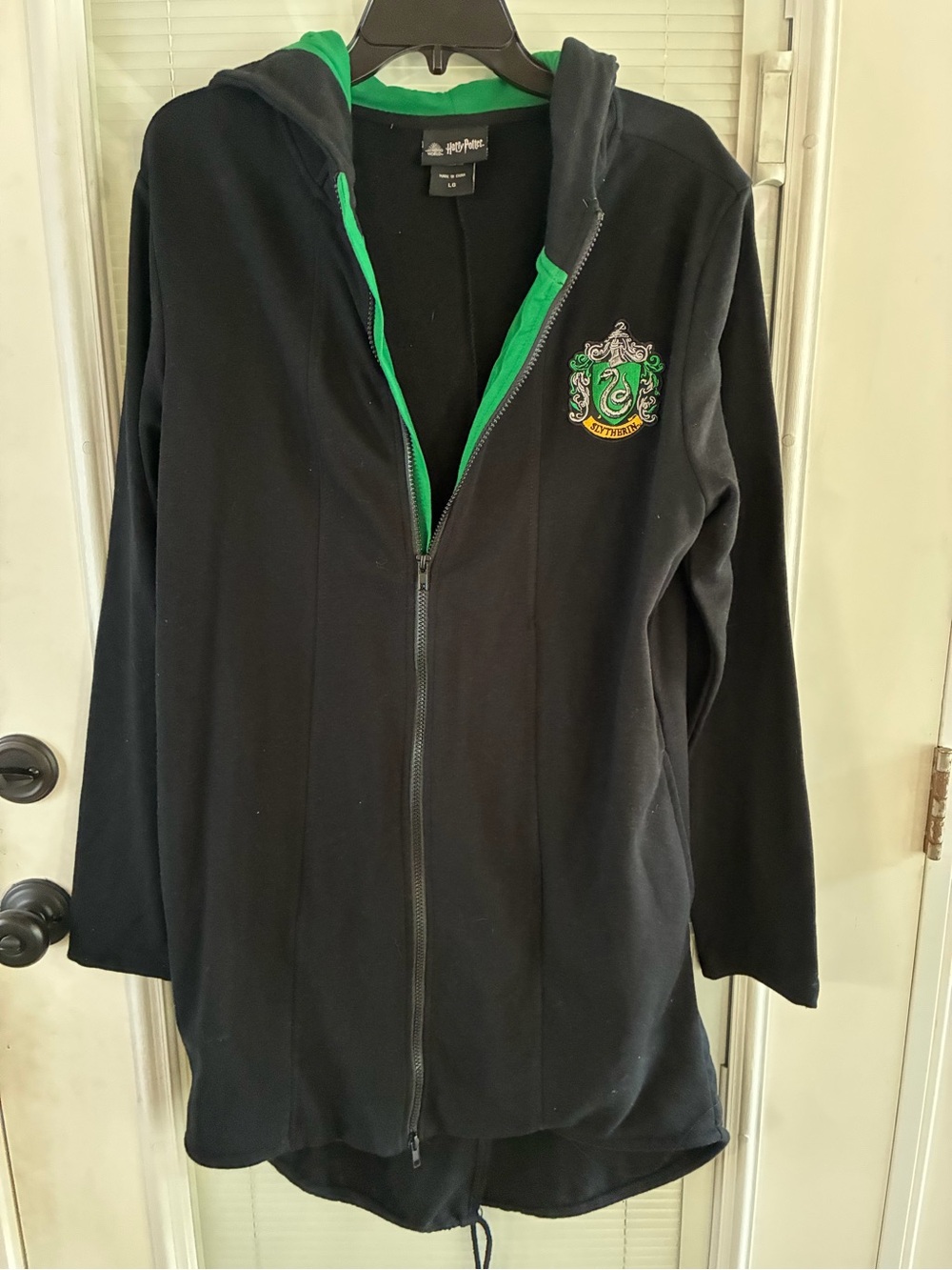 Warner Bros. Harry Potter Black Hooded Slytherin Zip Up Jacket